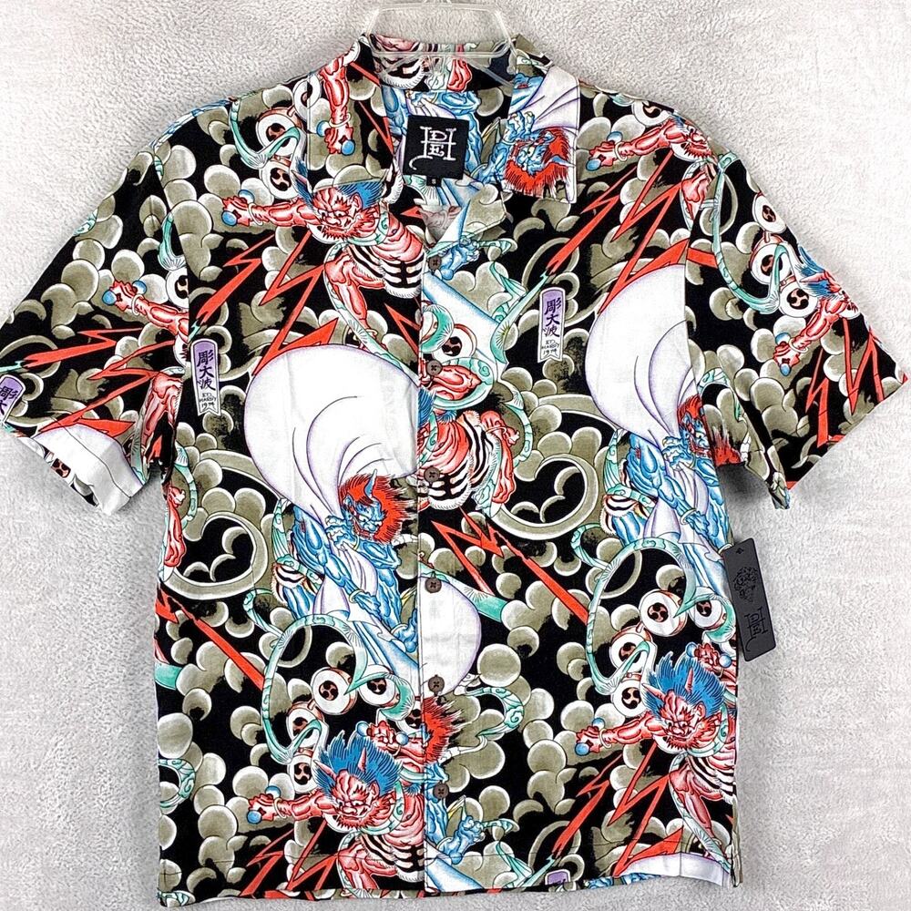 Ed Hardy Shirt Mens S Multicolor Japanese Camp Streetwear Going Out Summer Y2K